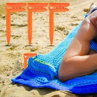 4 PCS Portable Creative beach windproof towel plastic clip camping mat clip plastic picnic blanket clip beach mat clip