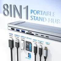 Laptop Universal HUB Stand With HDMI USB Type-C Laptop Holder Bracket SD TF Memory Card For MacBook For IPad Pro For Lenovo