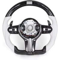 Carbon fiber custom LED white leather steering wheel 3 5 series for BMW M3 M5 F30 F10 F15 F01 F20 F22 F25 F31 F32 F40