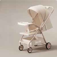 High-view Baby Strollers Foldable Music Dinner Plate Portable Stroller Two-way Sitting and Lying Function Stroller for Newborns