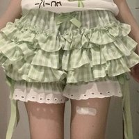2000s Japanese Kawaii Sweet Short Party Skirts Y2k Harajuku Vintage Lace Bow Patchwork Lolita Style Summer Mini Skirt Cake Skirt