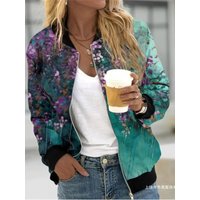 Autumn Winter Women's Long-sleeved Zipper Printed Jacket Coat New Fashion Elegant Casual Sports Jacket Womens Clothing