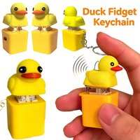 Funny Switch Tester Keychain: Rechargeable Mechanical Clicker Toy, Cute Animal Sounding Keyring, Anti-Anxiety Office Gadget Toys