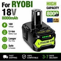 8,0Ah für RYOBI P108 18V Plus Akku 18 Volt Li-Ionen-Akku für Elektrowerkzeuge P104 P107 RB18L50 RB18L20 P108