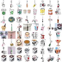 2026 New Europe Beer Coffee Juice Cocktail Charm Bead Fit Original Bracelet DIY Women Jewelry Gift 925 Silver Making Accessories