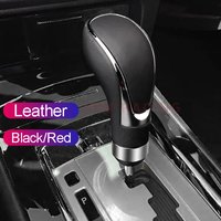 10.5cm Black Red PU Leather Universal Car Gear Shift Knob Gear Stick Manual Transmission Shifter Lever with Adapters