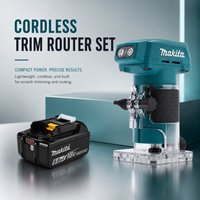 Tragbarer, baustellentauglicher Makita DRT52 18V LXT Akku-Kompaktfräser, handbetriebene Holzbearbeitungsmaschine für präzises Multitasking bei Kantenprofilierung und dekorationsorientierten