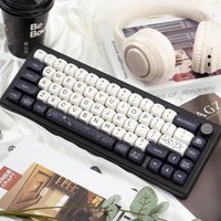 Space Galaxy PBT Keycaps Set,126 Keys Black White MOA Profile Dye-Sublimation Custom Keyboard Keycaps for MX Mechanical Keyboard