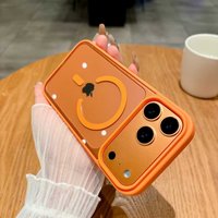 Orange Magnetic Case for Magsafe IPhone 17 Air 16 E 15 14 13 12 11 Pro Max Plus 16E 17Pro 16Pro IPhone17 Mag Safe Phone Cover