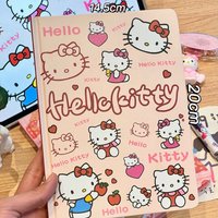 Kawaii Sanrio Hello Kitty A5 Notebook Cute Cartoon Colored Pages Hardcover Journal Diary Book Thickened Stationery for Students