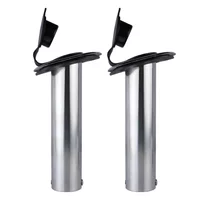 2X Marine Grade Stainless Steel Boat Accessories, Flush Mount, 15, 30, 90Degrees Fish Rod Holder, Marine Grade