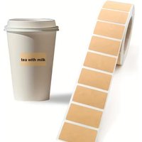 For Office & Packaging: Roll of 100 Self-Adhesive Kraft Paper Labels for Handwriting & Classification