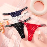 VS Panties Set Breathable Cotton Hipster Underwear Thong Hipster Seamless Victoria Secret Women Polka Dot Lace Bikini Cheeky