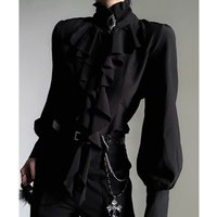 2025 Ribbon Shirt Loose Premium Le Style Loose Casual Men's and Women's Neutral Style Long Sleeve Shirt Set