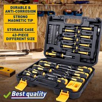 Professional 43-Piece Screwdriver Set Magnetic Tips with Bit Holder for Industrial DIY Repair