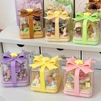 Building Block Flower Star Wish Fingertip Assembly Ring Box, Building Block Toy Puzzle Small Particle Ornament Gift for Girls