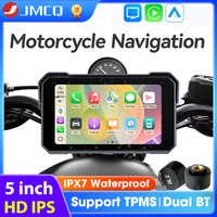 5 inch Motorcycle Navigation Wireless CarPlay Android Auto Dual Bluetooth IPX7 Waterproof Moto Monitor Portable Moto Monitor