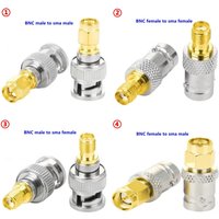 2PCS Q9 BNC To SMA Male Plug&Female Jack Disc RF Adapter Connector 50ohm Wire Terminals Copper Brass Nickel Plating SMA TO BNC
