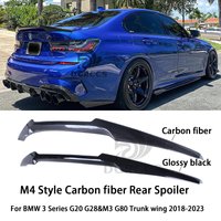 For BMW 3 Series G20 G28&M3 G80 M4 Style Carbon fiber Rear Spoiler Trunk wing 2018-2026 Carbon fiber Glossy black