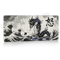 Black White Pokemon Playmat Gyarados Gengar Gamer Cabinet Keyboard Mouse Pad Office Pc Desk Mat Gaming Accessories XXL Table Mat