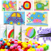 2/4pcs Plush Ball Paintings Felt DIY Handicraft Art Entertainment Supplies for Party Game Home Decor Creative Birthday Gift XJM
