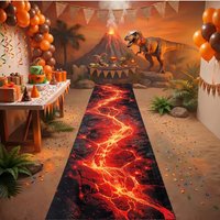 Lava Volcano Aisle Runners , Dinosaur Party Decorations for Dinosaur Themed Birthday Party Supplies, Lava Flow Backdrop for