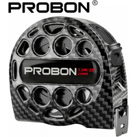 PROBON Carbon Fiber Tape Measure - Waterproof, Dual Metric/Imperial, High Precision, Wear-Resistant, with Clip & Carabiner