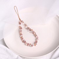 Crystal Moonstone Phone Charm Handmade Beaded Strap Aesthetic Gemstone Pendant Wrist Keychain for Bag Gift Decoration