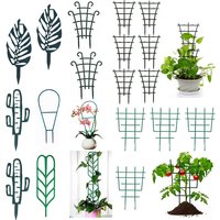 7 Shapes Plant Support Stand Plastic Cactus Racket Climbing Frame Balcony Flower Potted Fixed Rod Tomato Strawberry Supporter