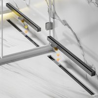 304 stainless steel floor drain 3.2CM line rectangular floor drain deodorant wide stainless steel gray shower long drain20~70CM
