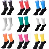 2024 New Socks Aero Anti Slip Silicone Summer Whiteline Cycling Socks Men Bicycle Sport Running Bike Socks Calcetines Ciclismo