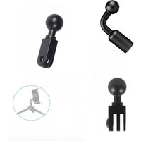 17mm Ball Head Adapter Double Socket Arm Clip Converter 1/4 Screw Hole for Gopro OSMO Action Rearview Mirror Mount Phone Holder