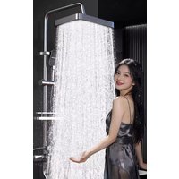 Upgrade 30CM Big Panel Self Cleaning Descaling Supercharge Ceiling Mounted Shower Head High Pressure Large Flow Bathroom Shower