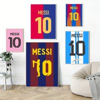 Football M-messi 10 Poster Self Adhesive Decoration Bedroom Home Wall Sticker Prints Painting Living Room Office