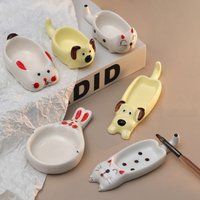 Multifunctional Ceramics Nail Art Brush Cleaning Holder Cute Animal Plastic UV Gel Pen Washing Tools Manicure Brush Cleaning Cup