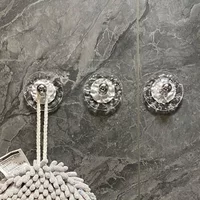 Acrylic Light Luxury No-Punching Adhesive Hooks Bathroom Towel Clothes Creative Seamless Single Hook Strong Household Organizer