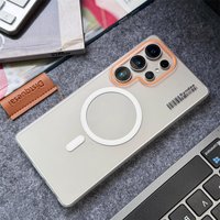 Matte Translucent Ultra Thin Barcode Pattern Case For Samsung S26 Ultra S25 S24 S23 S22 Plus For Magsafe Charging PC Hard Cover