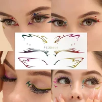 Colorful Eyes Makeup Stickers Laser Eye Eyeliner Eyebrows Face Art Sticker Decals Halloween New Year Festival Party Decorations