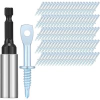 B-Est 100Pcs 2Inch Eye Lag Self Tapping Drilling Point Screw Zinc And 1Pcs 2-5/8Inch Driver, Sturdy Eye Lag Self Drill Screw