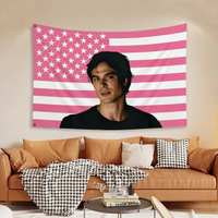 1pc D-Damon S-Salvatore Pink Flag,Flat Print Banner,Ideal for Bedroom Wall Decor & Outdoor Hanging,Vampire Fan Themed Home Decor
