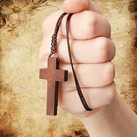 Vintage Wooden Cross Pendant Necklace for Daily Holiday Wear Easter Christmas Party Birthday Valentine's Day Lovers Gifts