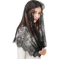 1pc Elegant Floral Lace Headscarf for Women, Soft Vintage Hair Scarf