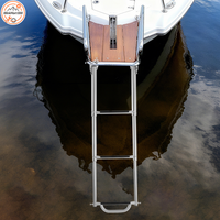 Folding Boat Boarding Ladder| 10“ Width 3-Step Stainless Steel Swimming Pool Step| Boat Accessories