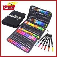 24pcs Watercolor Art Markers Brush Pen Dual Tip Fineliner Drawing for Calligraphy Painting Colors Set Art Supplies