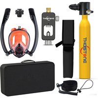 Thaistone Diving Tank with Snorkel Mask, 0.5L Mini Scuba Portable Lungs Oxygen Cylinder Full Face Diving Mask Underwater Breath