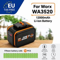 Batterie au lithium à charge rapide 20V 12.0Ah pour outils Worx WA3553 WA3551 WA3553.1 WA3570, compatible avec le remplacement de la batterie des outils de jardinage électriques WORX