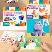 4 Patterns Enlightenment Puzzle Cognitive Early Education Scene Sticker Book Focus Cultivation Quiet Sticker Book Creative Adven