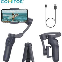 COMITOK L7C Pro Gimbal Stabilizer (Opt.AI&RGB) Version Foldable Portable with Face Tracking Compatible iPhone Android for Vlog