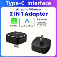 ANYFAR Wireless CarPlay & Android Auto Dongle, Fast Auto-Connect Compact Plug & Play For iPhone/Android USB-C No Delay