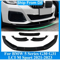 Lèvre de pare-chocs pour BMW Série 5 G30 G31 LCI M Sport 2021-2023 520i 520d 530i 530d M550i Style FD Spoiler avant Splitter Lèvre Diffuseur Cache Kit Carrosserie Tuning